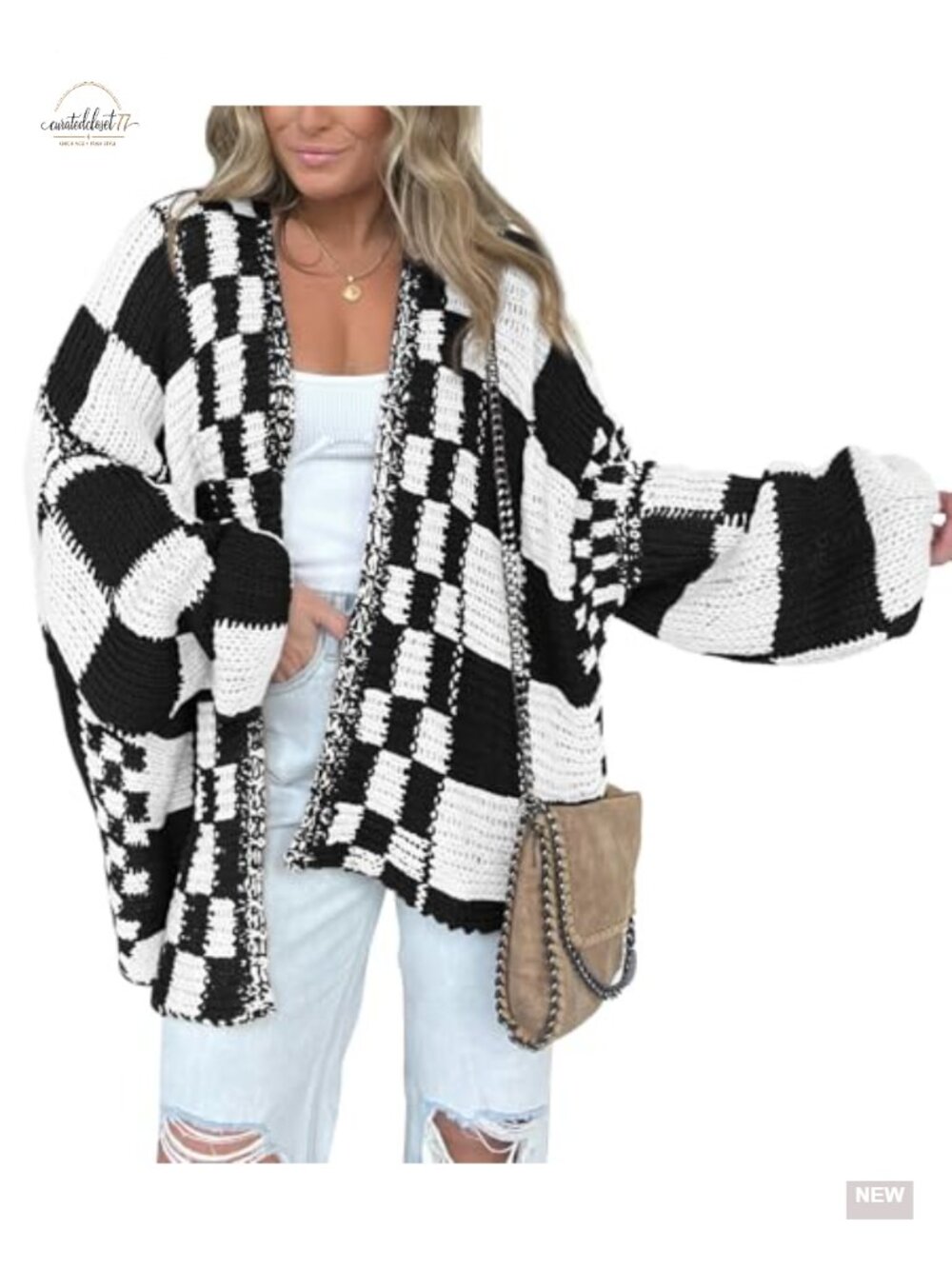 Ribbed Knit Open Front Cardigan Sweater V-Neck Loose Fit
